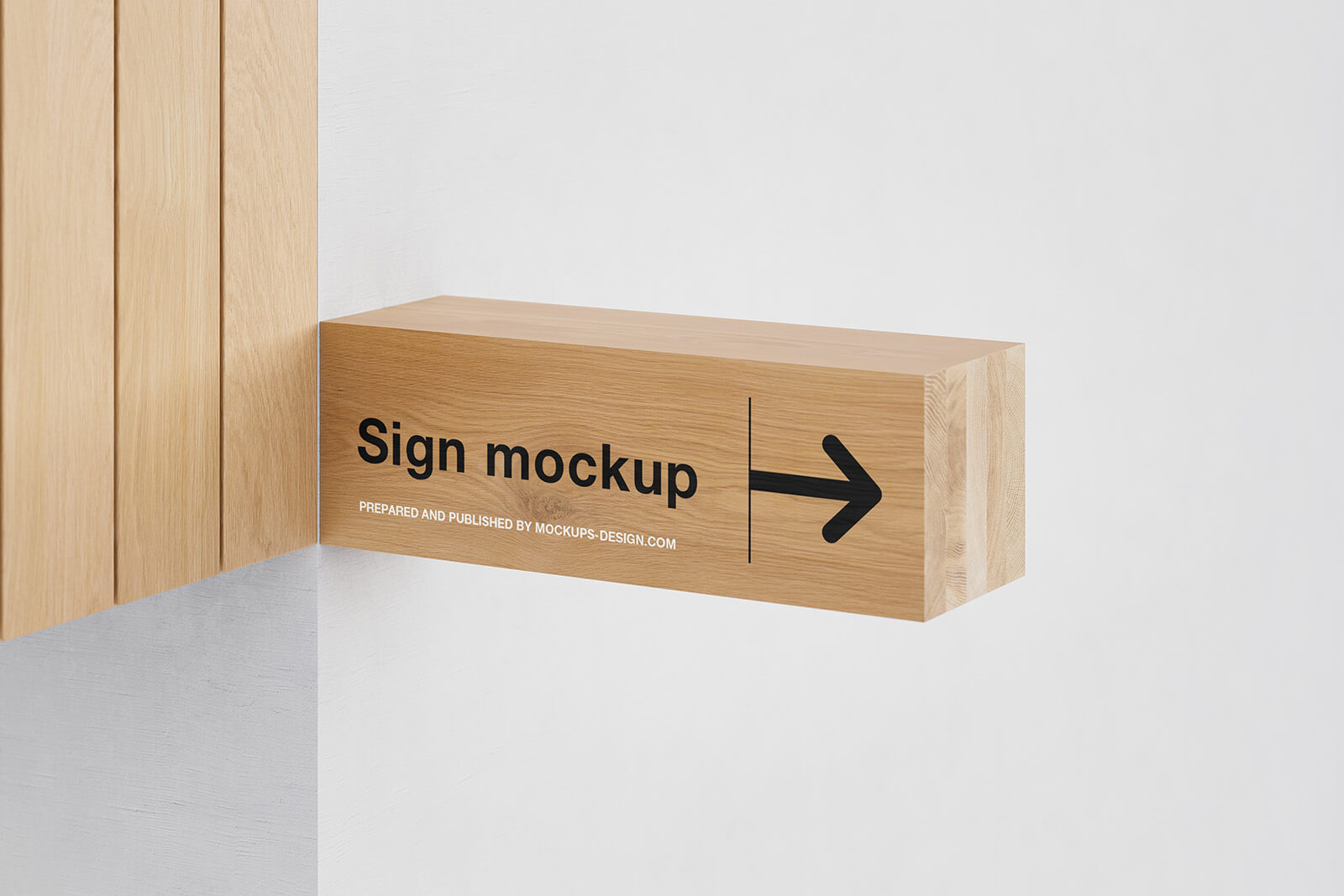Wooden Sign Mockup PSD