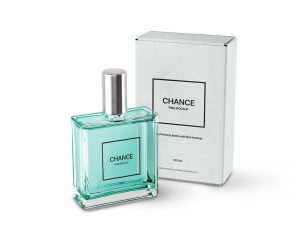 Perfume Bottle with Package Box Mockup Free PSD