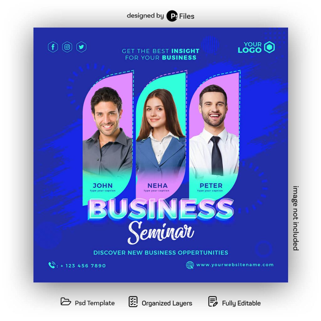 Business Seminar, Talk Show Free Instagram Post Design PSD - PsFiles