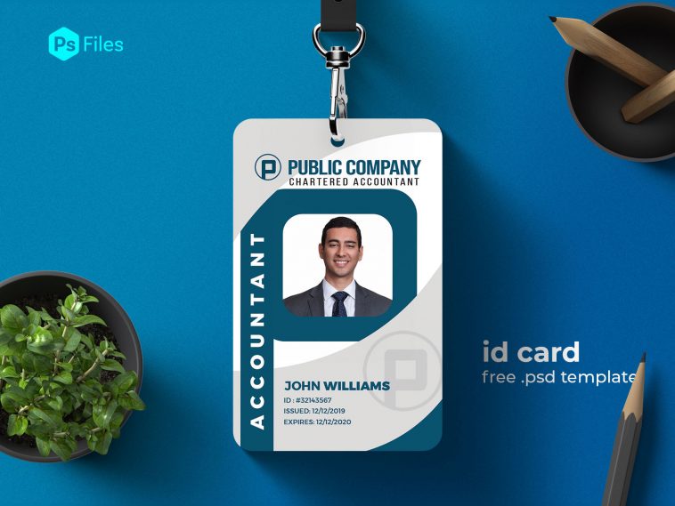 PsFiles Free Accountant Office Identity Card Design Creative PSD Template