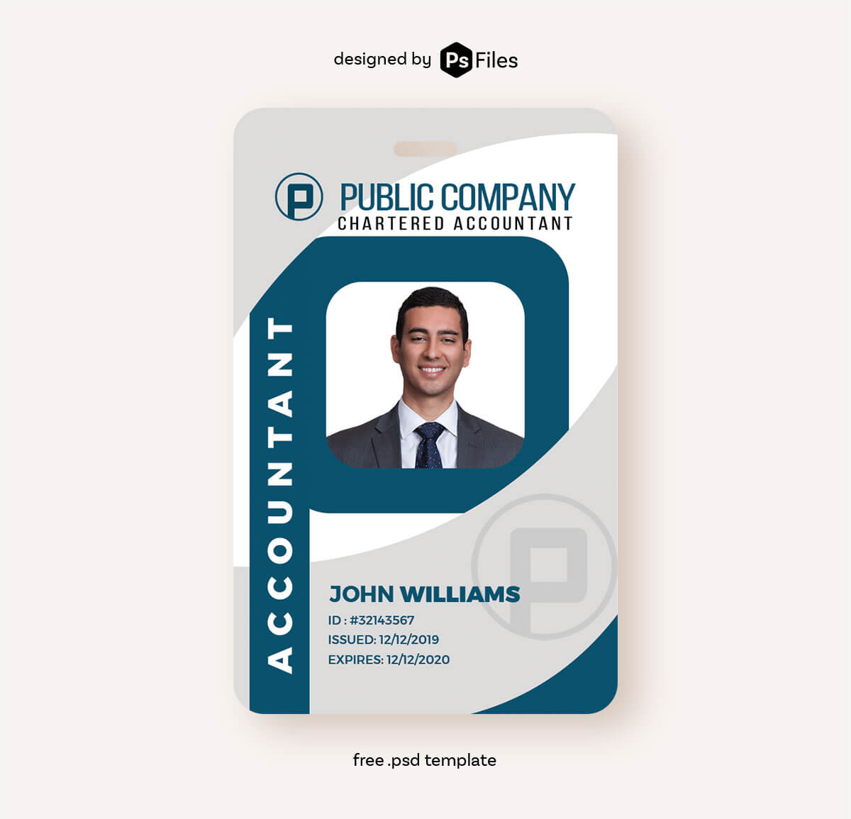 PsFiles Free Accountant Office Identity Card Design Creative PSD Template
