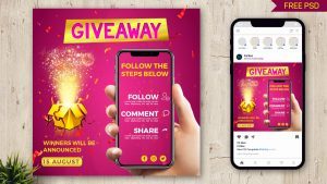 Free Giveaway Rule Social Media Banner Post Design PSD