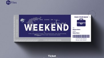 PsFiles Free Tour Package Travel Ticket Gift Card Design PSD Template