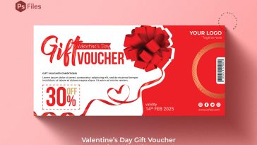 Free Valentines Day Special Gift Voucher Template PSD file