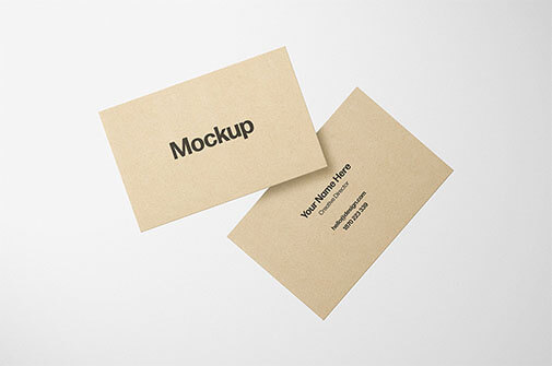 Floating Business Card Mockups PSD