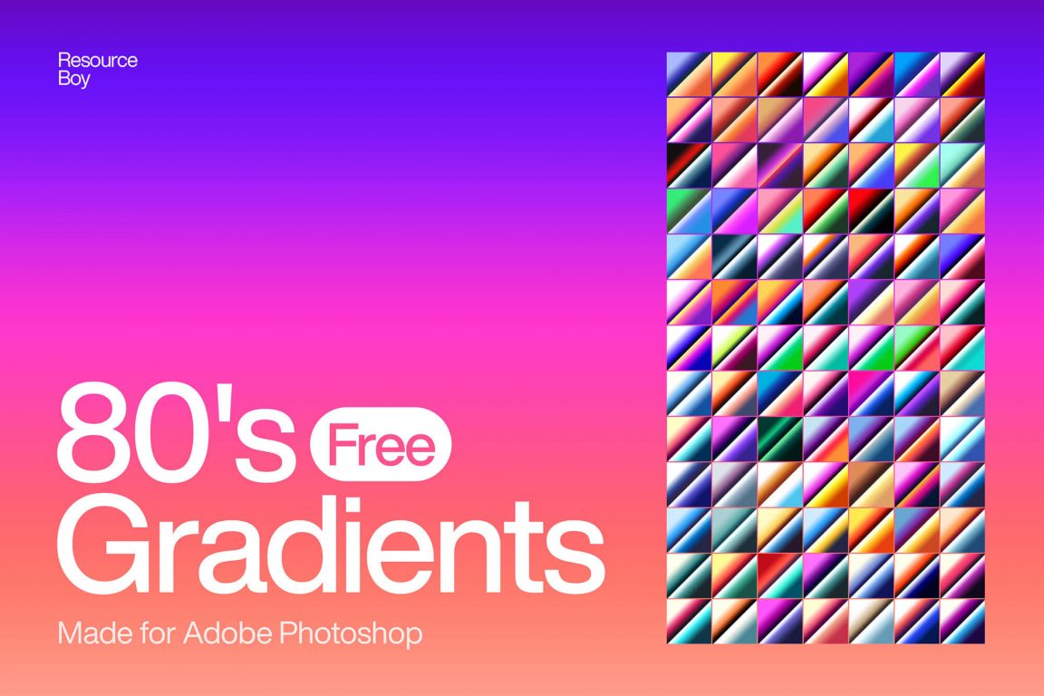 80s Chrome Free Photoshop Gradients .gdr file - PsFiles