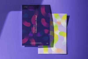 Branding Folded Papers Mockup PSD
