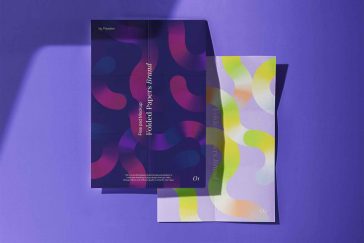 Branding Folded Papers Mockup PSD