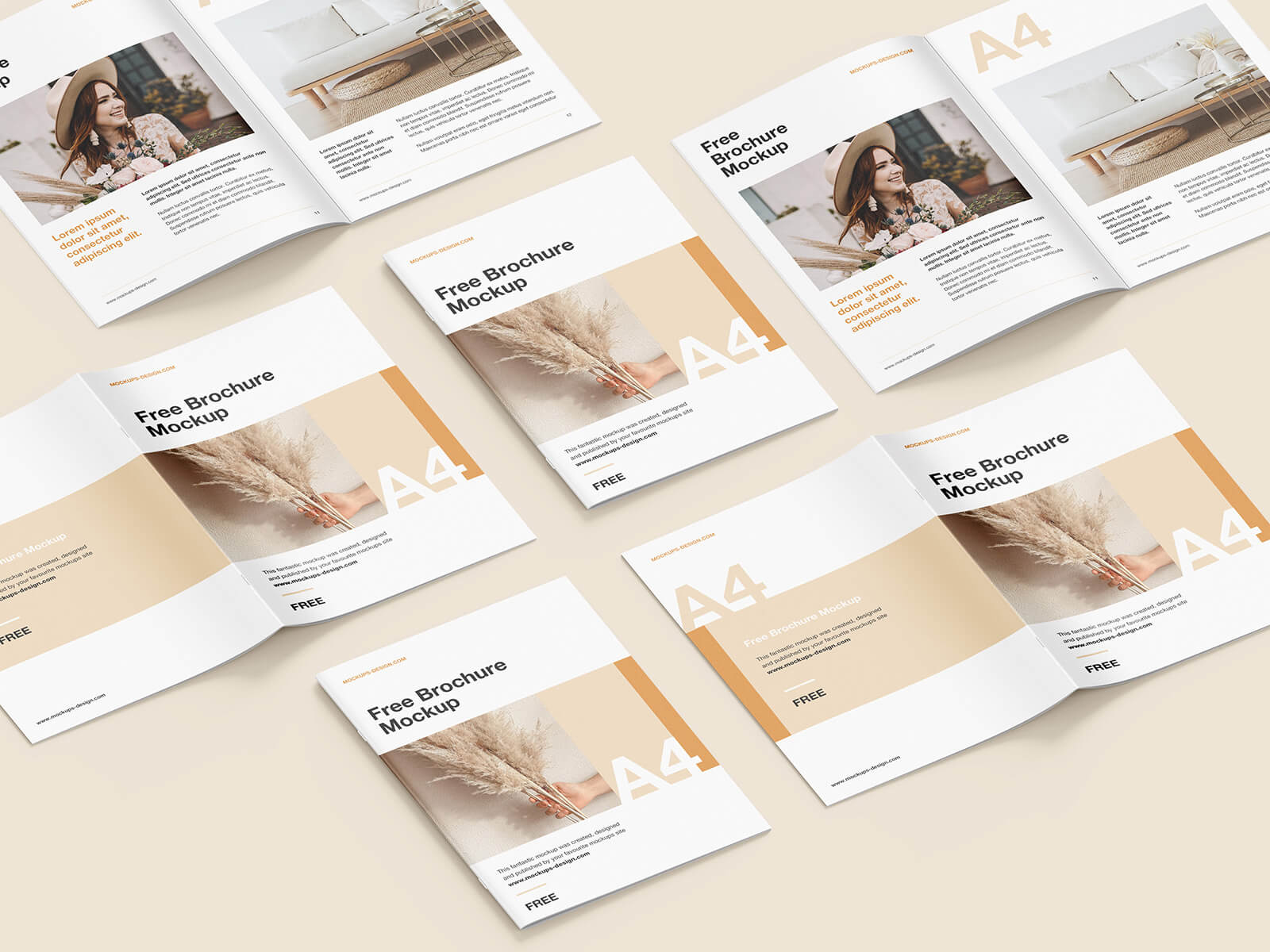 Free A4 Saddle Stitch Brochure Mockup PSD Set PsFiles