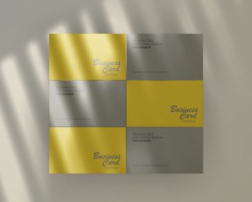 Free Business Card with Overlay Shadow Mockup PSD