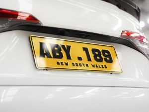 Free Car Name Plate Mockup PSD