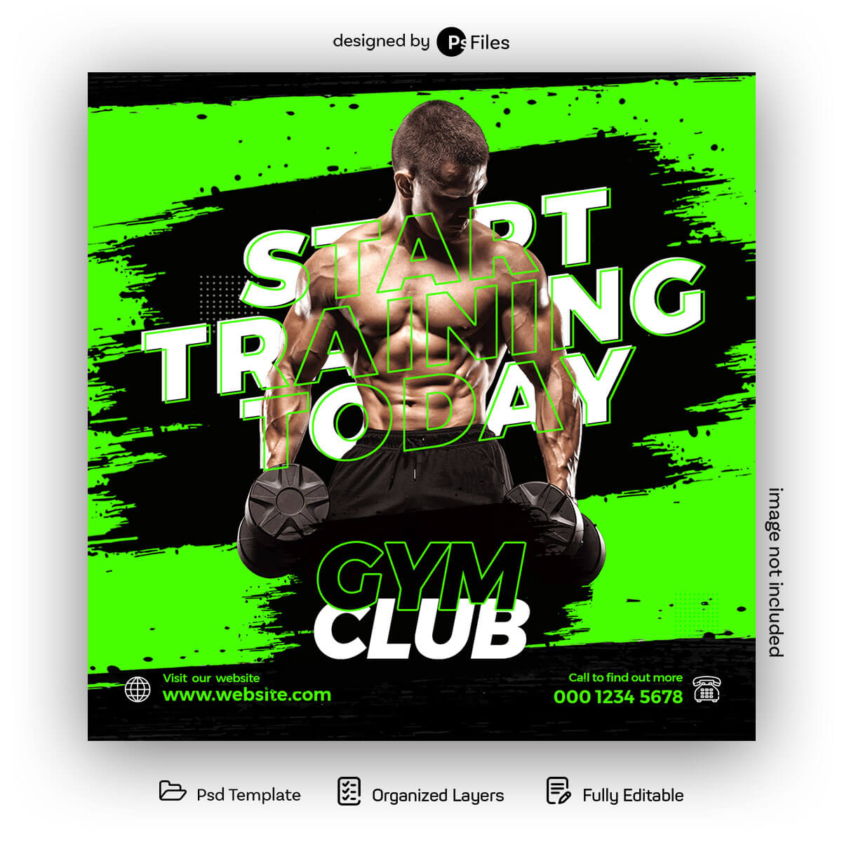 Free Gym Fitness Instagram Post Design PSD Template