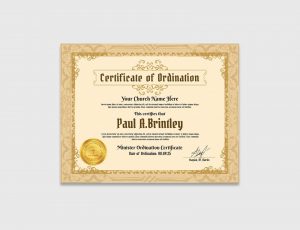 Free Ordination Certificate Design PSD Template - PsFiles