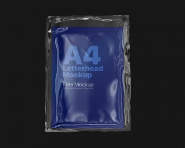 Free Plastic Wrapped A4 Letterhead Mockup