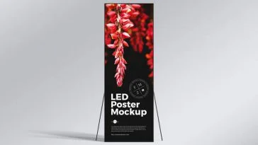 Free Premium LED Poster Mockup