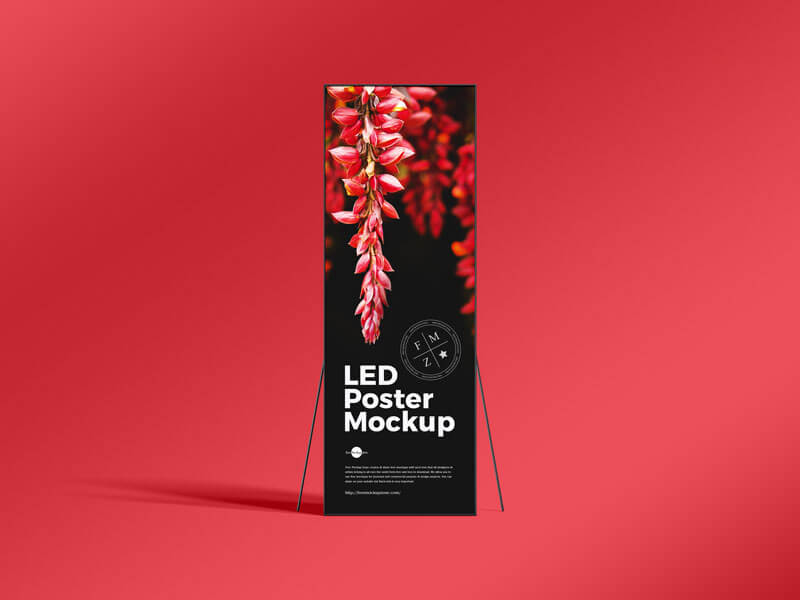 Free Premium LED Poster Mockup