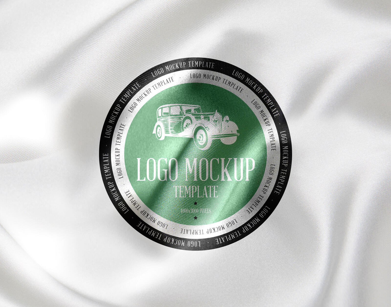 Free Silk Fabric Logo Mockup