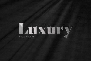 Free Silver Foil Logo Mockup PSD