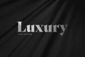 Free Silver Foil Logo Mockup PSD