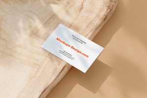 Piece Wood Business Card Mockup