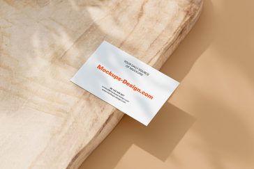 Piece Wood Business Card Mockup