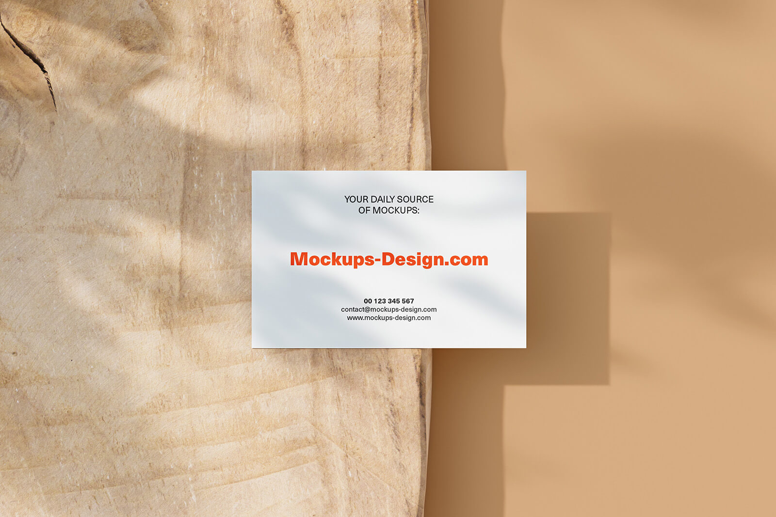 Piece Wood Business Card Mockup