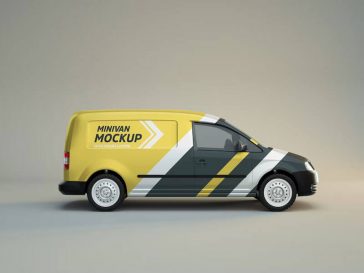 Minivan Side View Mockup