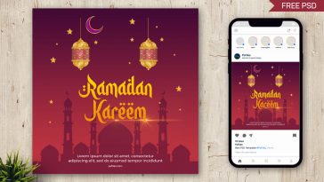 PsFiles Free Ramadan Kareem Social Media Poster PSD 2023 Download