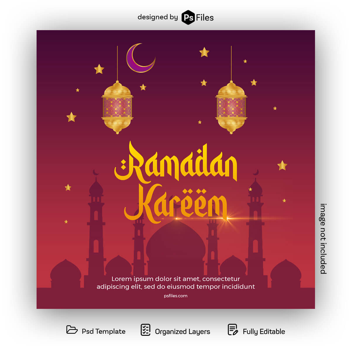 PsFiles Free Ramadan Kareem Social Media Poster PSD 2023 Download