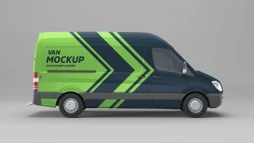 Van Side View PSD Mockup