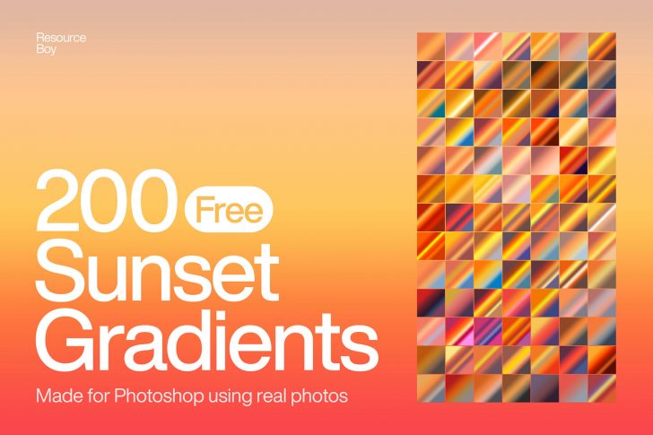 200 Free Sunset Photoshop Gradients .gdr file - PsFiles