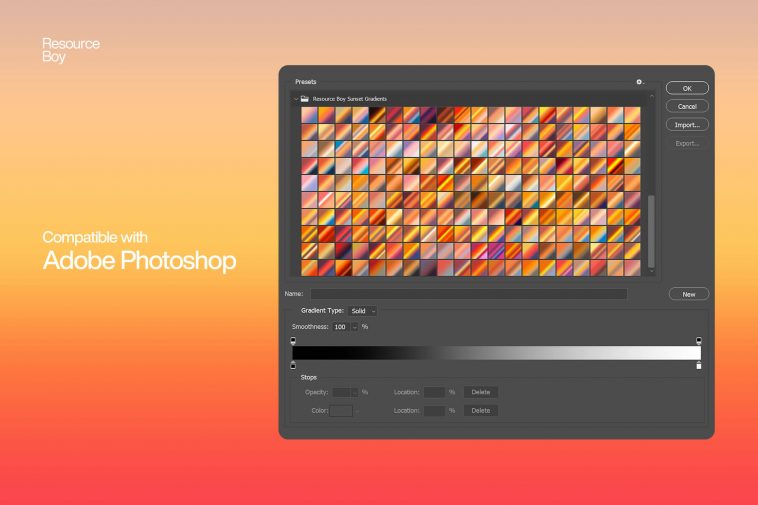 200 Free Sunset Photoshop Gradients .gdr file - PsFiles