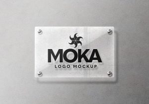 Transparent Glass Logo Mockup