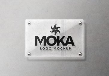 Transparent Glass Logo Mockup