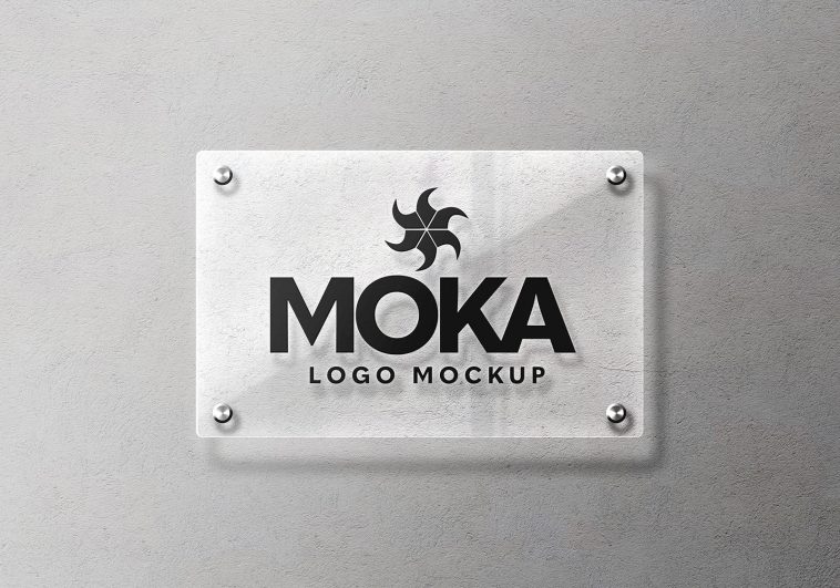 Transparent Glass Logo Mockup