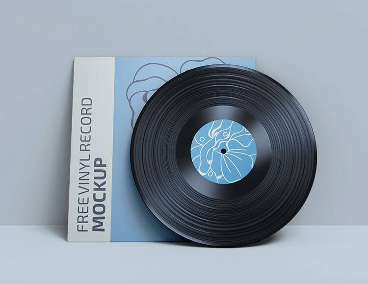 2 Mockups of Photorealistic Vinyl Record