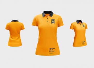 3 Women’s Polo Shirt Mockups in Different Angles