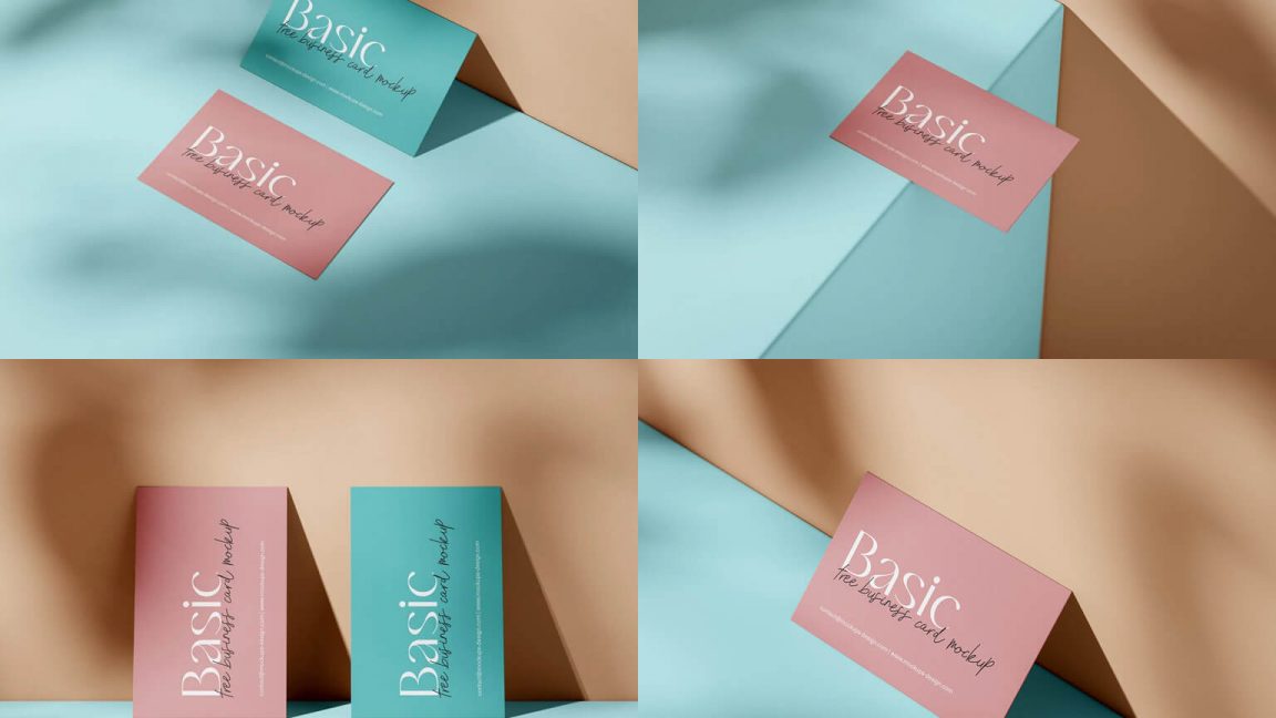 Free Shadow Overlay Business Card Mockup On Fabric - PsFiles