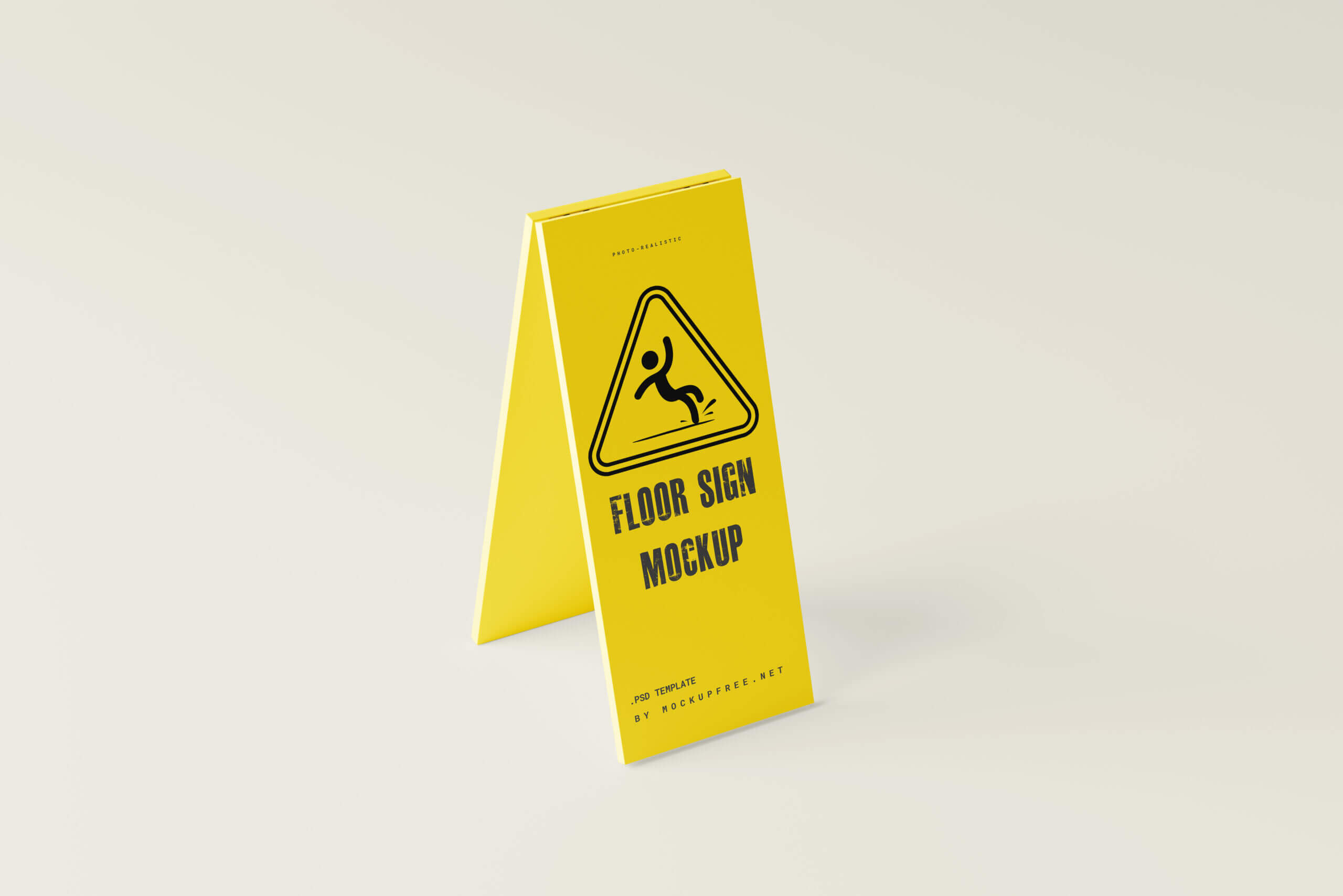 5 Free Wet Floor / Caution Sign Mockup PSD Files