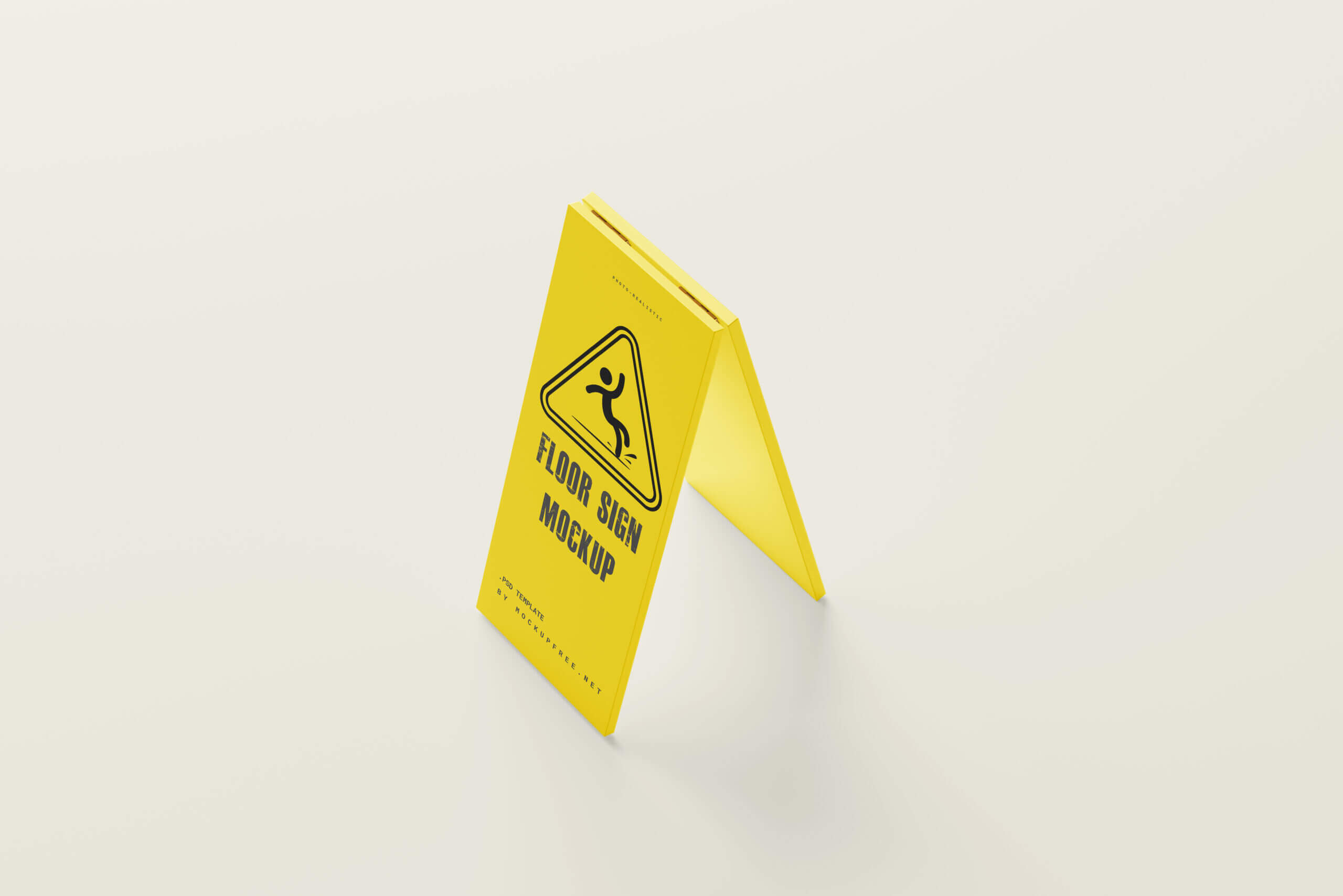 5 Free Wet Floor / Caution Sign Mockup PSD Files