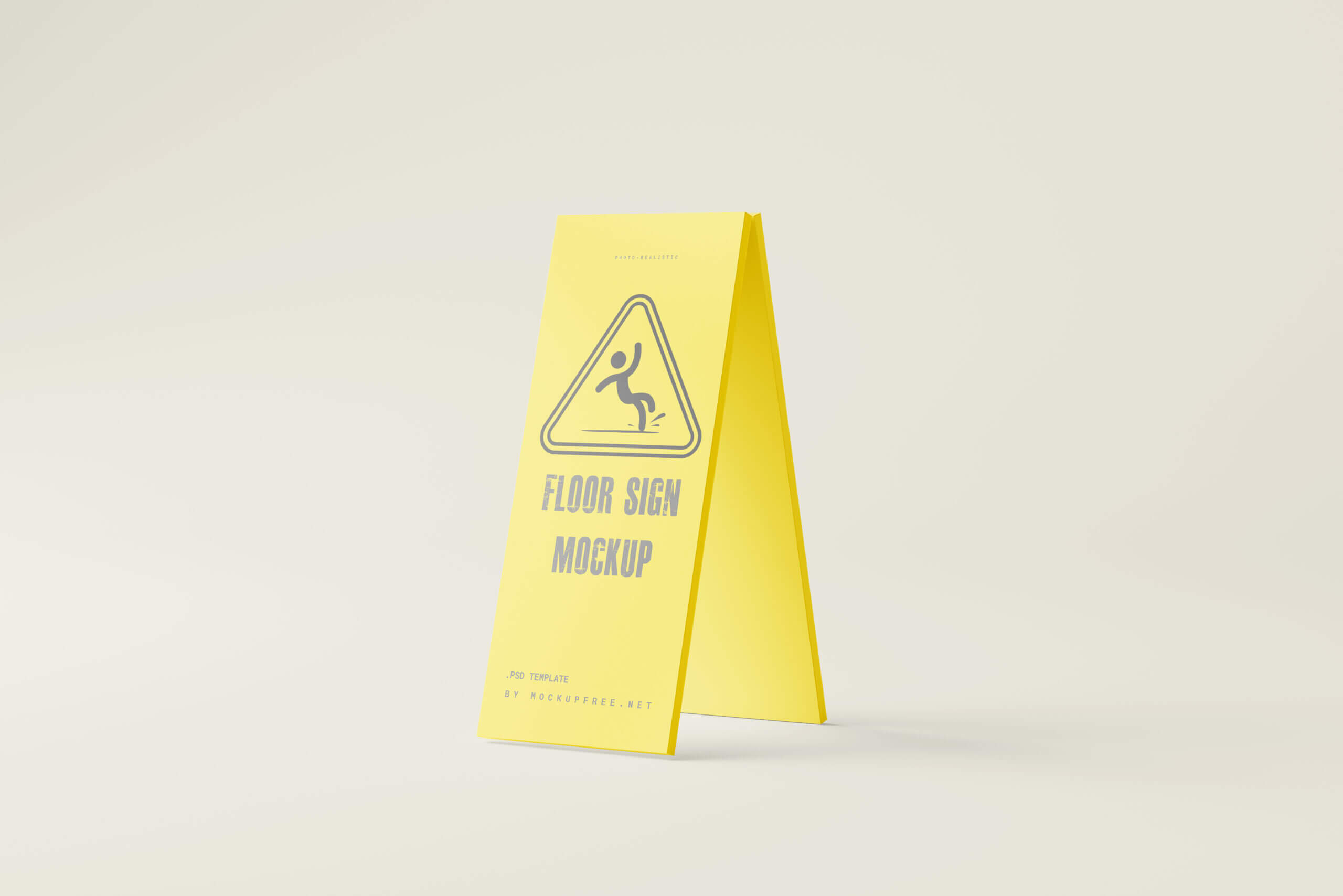 5 Free Wet Floor / Caution Sign Mockup PSD Files
