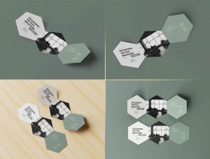 7 Free Hexagonal Tri Fold Brochure Mockup PSD Files