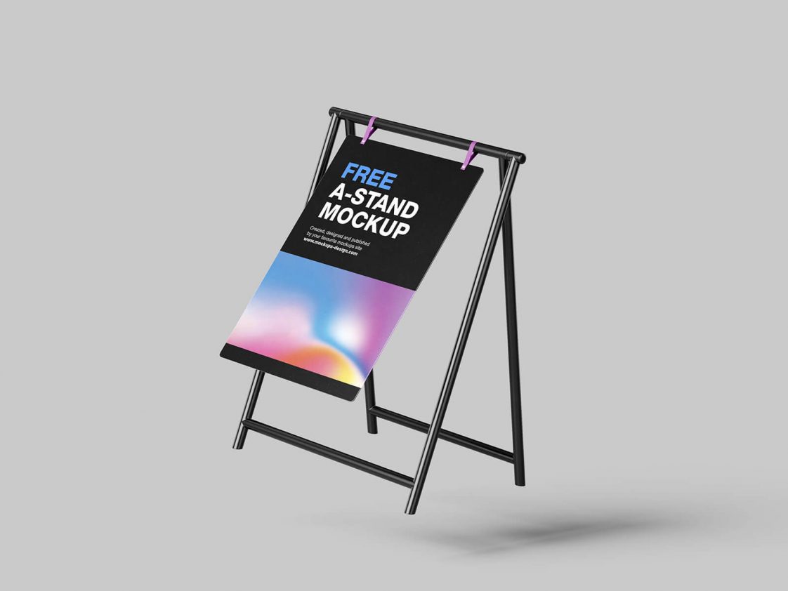 Free Metal A-Stand Mockups PSD set - PsFiles