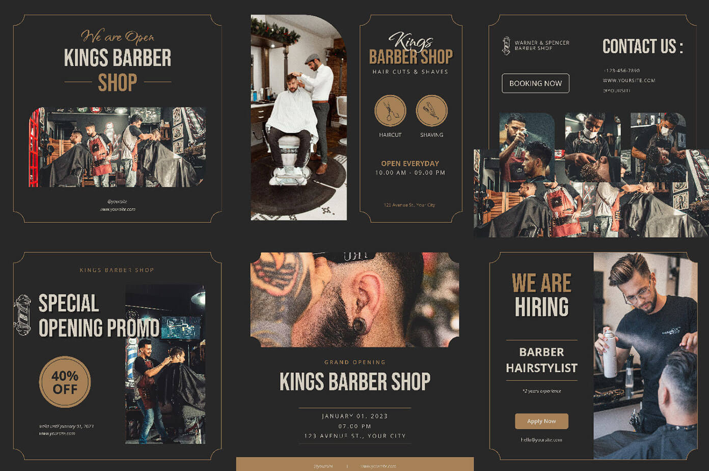 Free Barber Shop Promotion Instagram Story Template - Download in