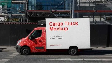 Cargo Truck Mockup PSD