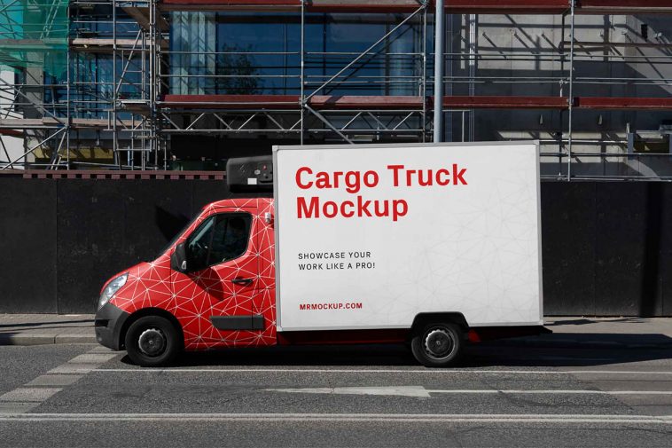 Cargo Truck Mockup PSD