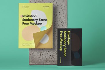 Envelope Mockup Concrete Background
