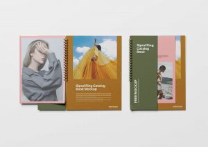 Free Spiral Ring Catalog Book Mockup