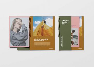Free Spiral Ring Catalog Book Mockup
