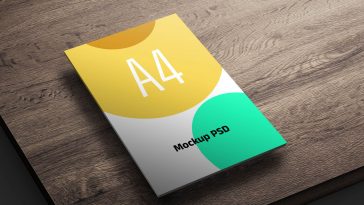 Showcase Your Flyer Design with This Free A4 Flyer Mockup on a Wooden Table
